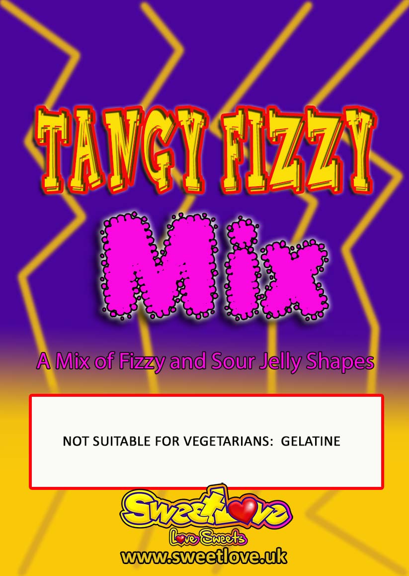 Vending label for Tangy, Fizzy, Sour Mix.